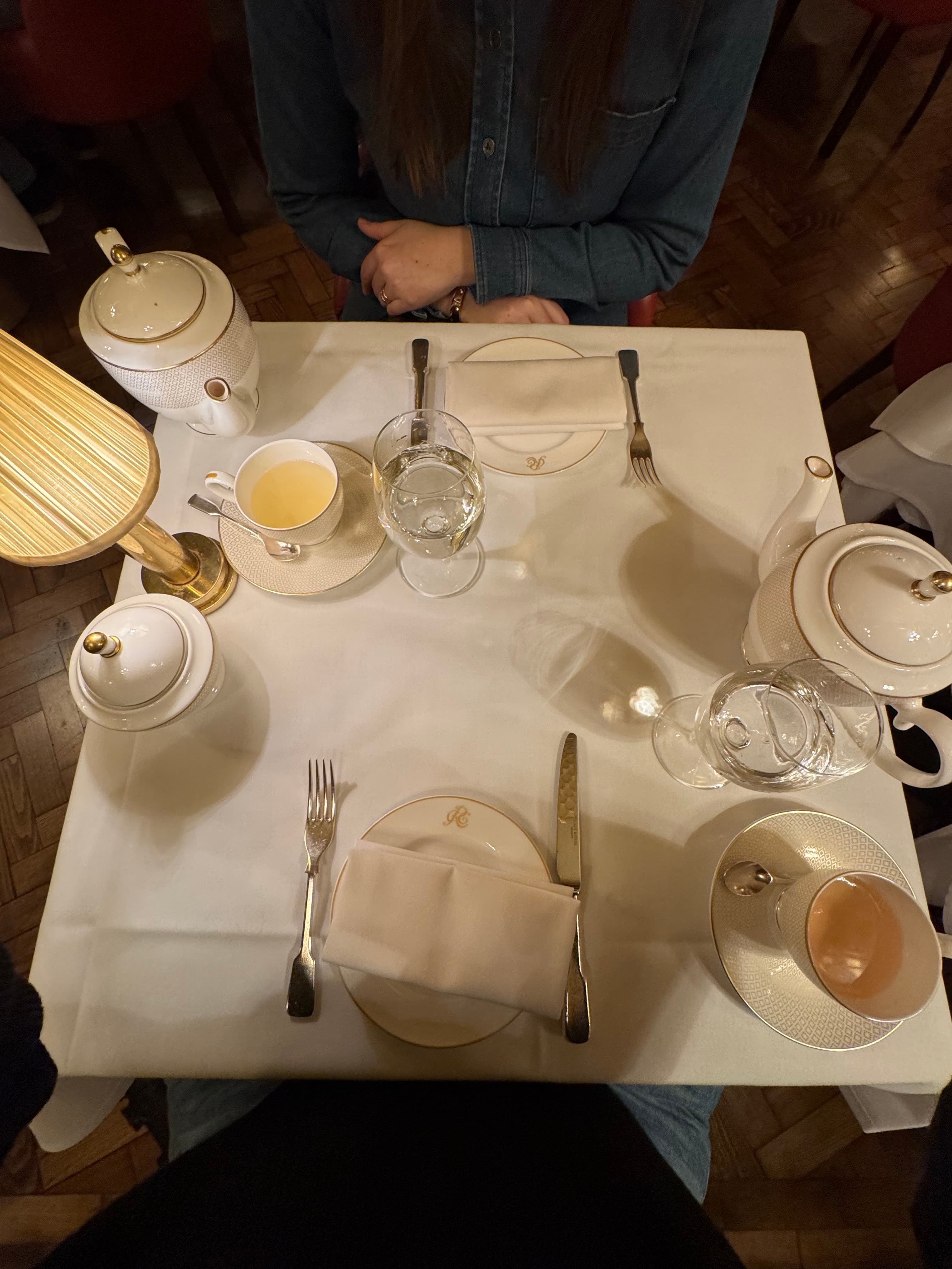 Table setting at the Afternoon Tea, Hotel Café Royal